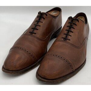Allen Edmonds Fifth Avenue Bourbon Brown Leather Cap-Toe Oxford Shoes Size 14B